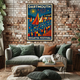 Dartmouth Regatta Festival Fireworks & Sails Travel Poster