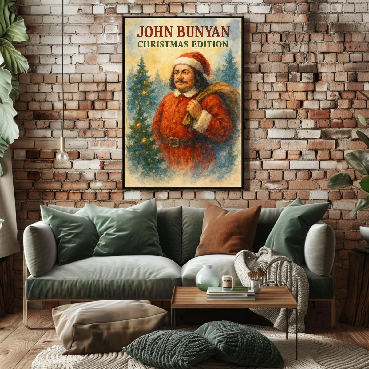 John Bunyan Christmas Red Coat Historical Poster