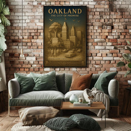 Oakland City of Promise Vintage Poster PosterGoat