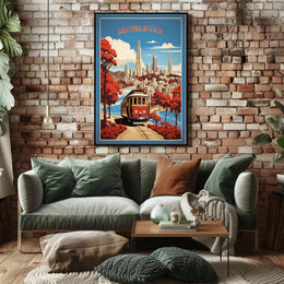 San Francisco Skyline Vintage Travel Poster