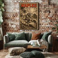 Coastal Surfing Alligator In Naples Poster Wall Art