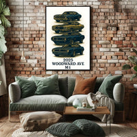 Classic Cars on Woodward Ave Poster
