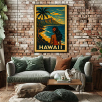 Hawaii Vintage Travel Poster