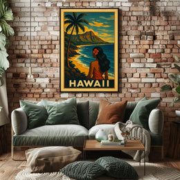 Hawaii Vintage Travel Poster
