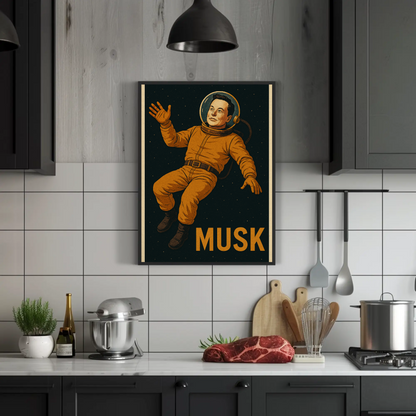 Elon Musk Astronaut Space Poster