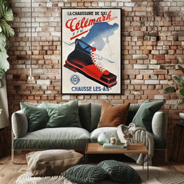 Célémark Ski Boots Advertisement Poster