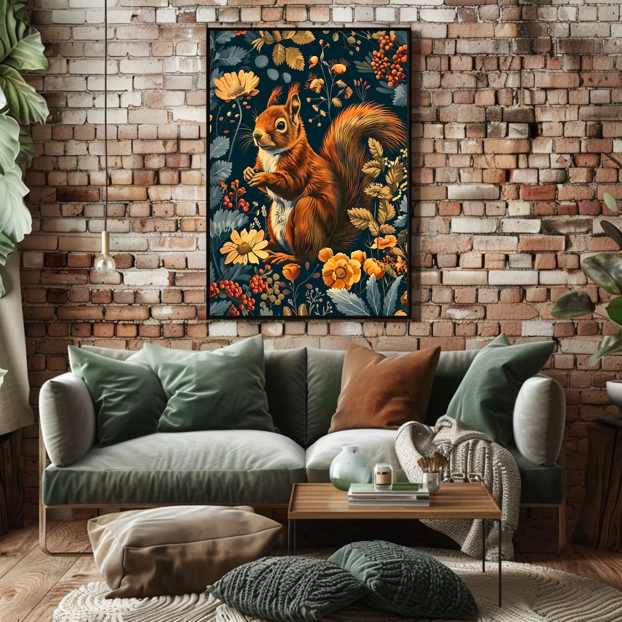 Red Squirrel in Enchanted Nature Animal Poster