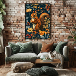 Red Squirrel in Enchanted Nature Animal Poster