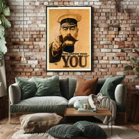 Vintage Military 'Your Country Needs You' Recruitment Poster