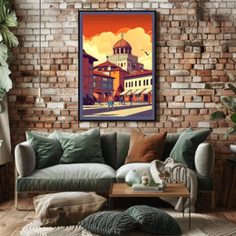 Tranquil Cityscape at Dusk Poster