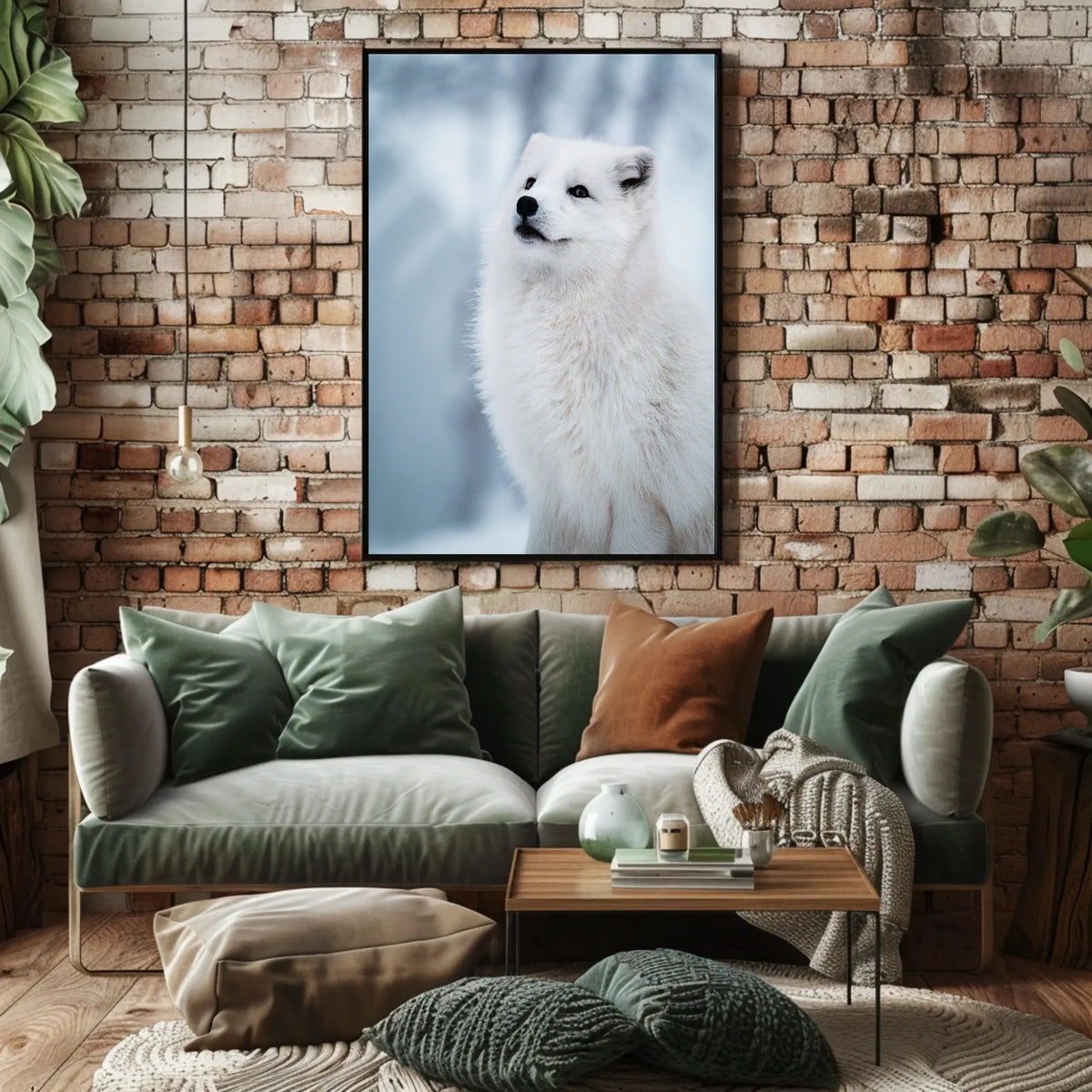 Arctic Fox in Serene Snowy Landscape Poster