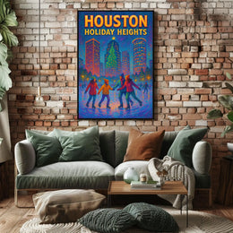 Houston Holiday Heights Poster