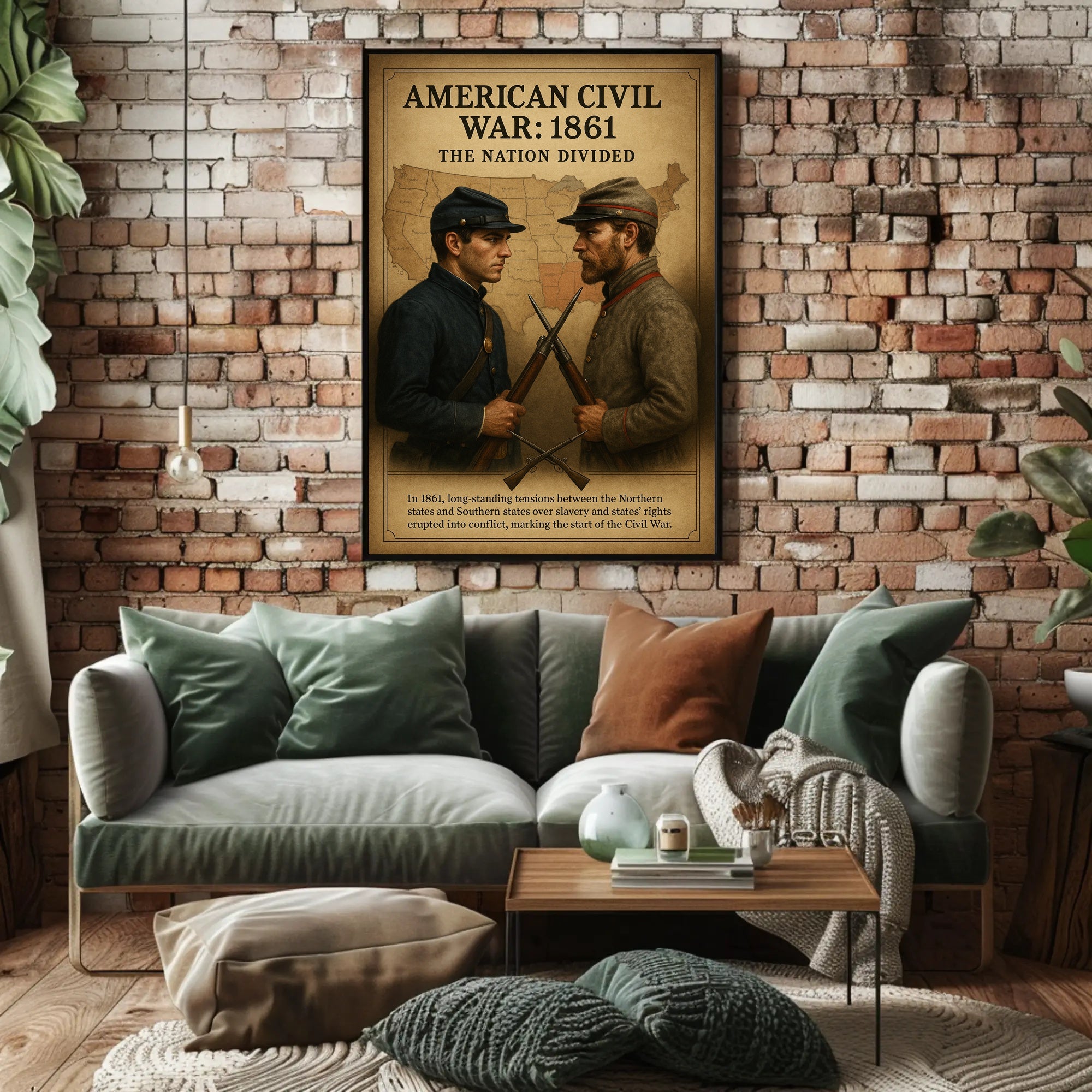 The Nation Divided American Civil War Poster PosterGoat
