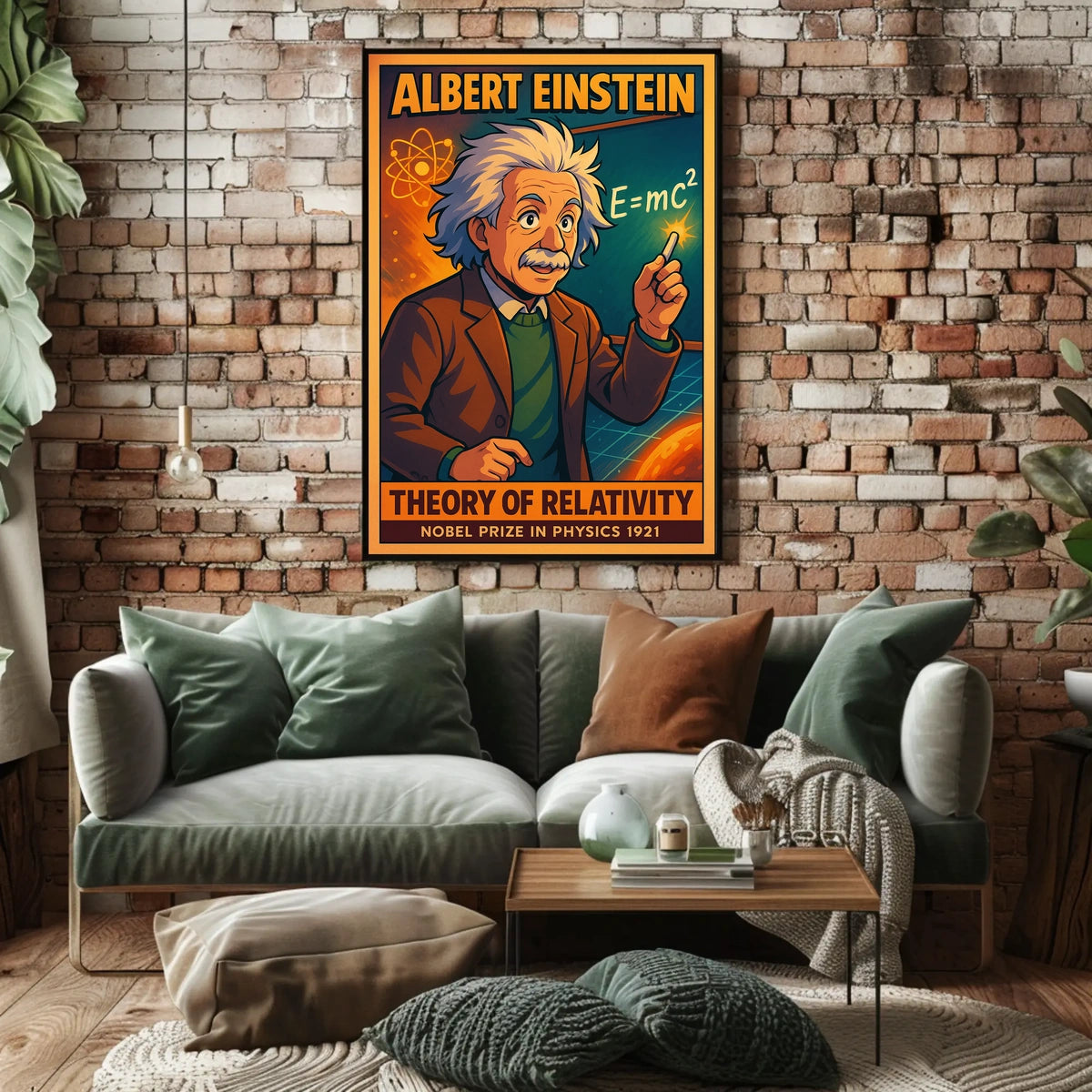 Einstein Relativity Vintage Science Curious Minds Poster
