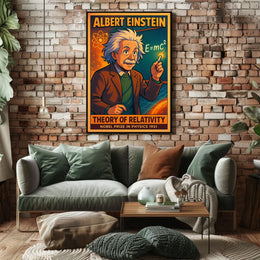 Einstein Relativity Vintage Science Curious Minds Poster