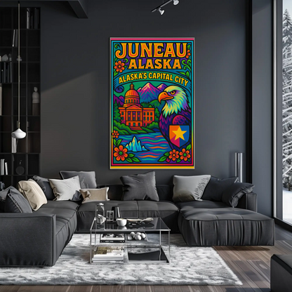 Juneau Alaska Capital City Travel Poster