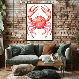 Crab Poster Vibrant Coastal Wall Art Print