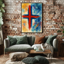 Abstract Watercolor Cross Abstract Poster
