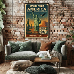 Explore America Route 66 Poster