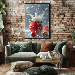 Strawberry Splash Poster PosterGoat