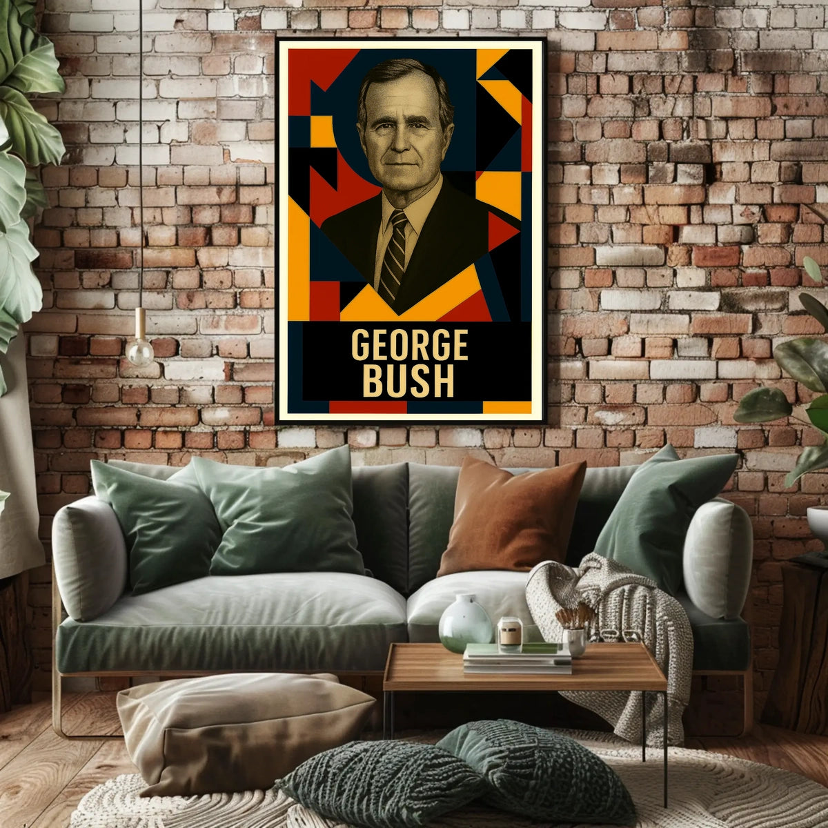 George H. W. Bush 41st President of the United States Abstract Pop Poster