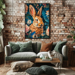 Enchanted Rabbit in Bloom Wall Art Print
