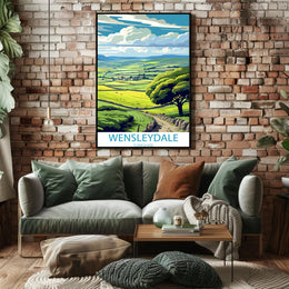 Wensleydale Tranquil Landscape Yorkshire Travel Poster