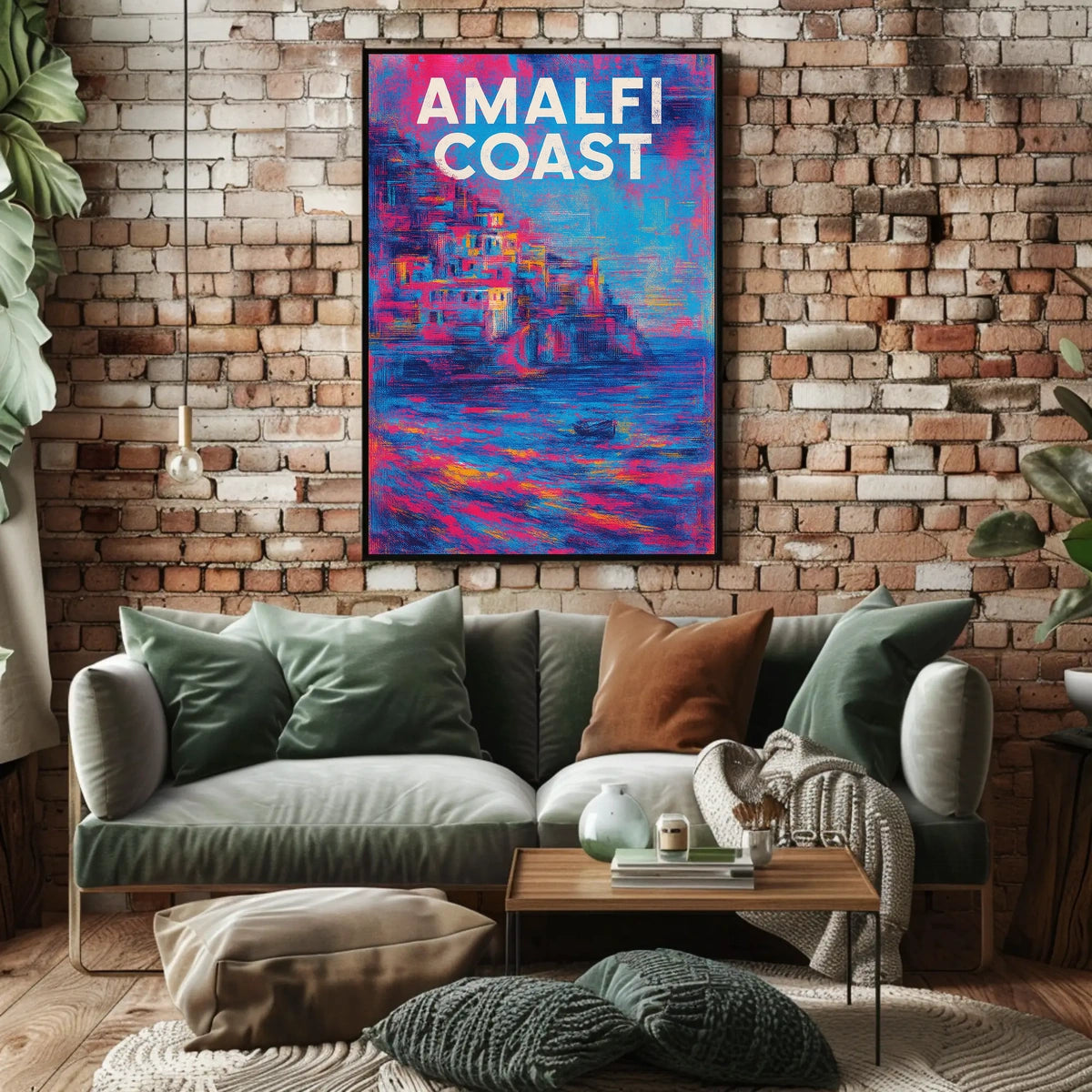Amalfi Coast Poster Wall Art 18x24 Scenic Coastal Decor