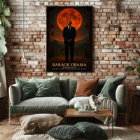 Red Moon Man East Asian Artistic Poster