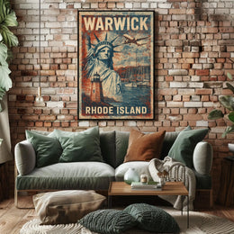 Warwick Rhode Island Vintage Travel Wanderlust Poster
