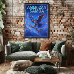American Samoa Vibrant Eagle Poster