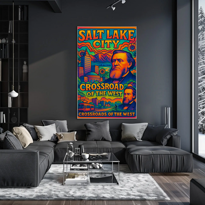 Discover Vibrant Salt Lake City: Retro Travel Poster