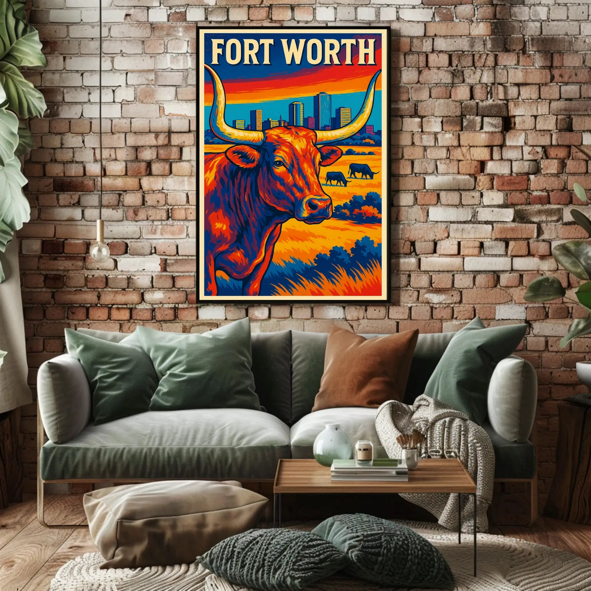 Fort Worth Vibrant Cityscape Poster