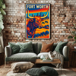 Fort Worth Vibrant Cityscape Poster