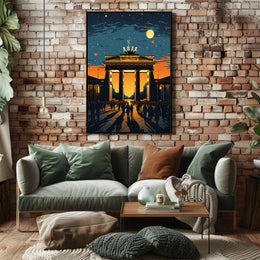 Sunset At The Brandenburg Gate Poster
