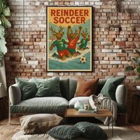 Reindeer Soccer Celebration Poster