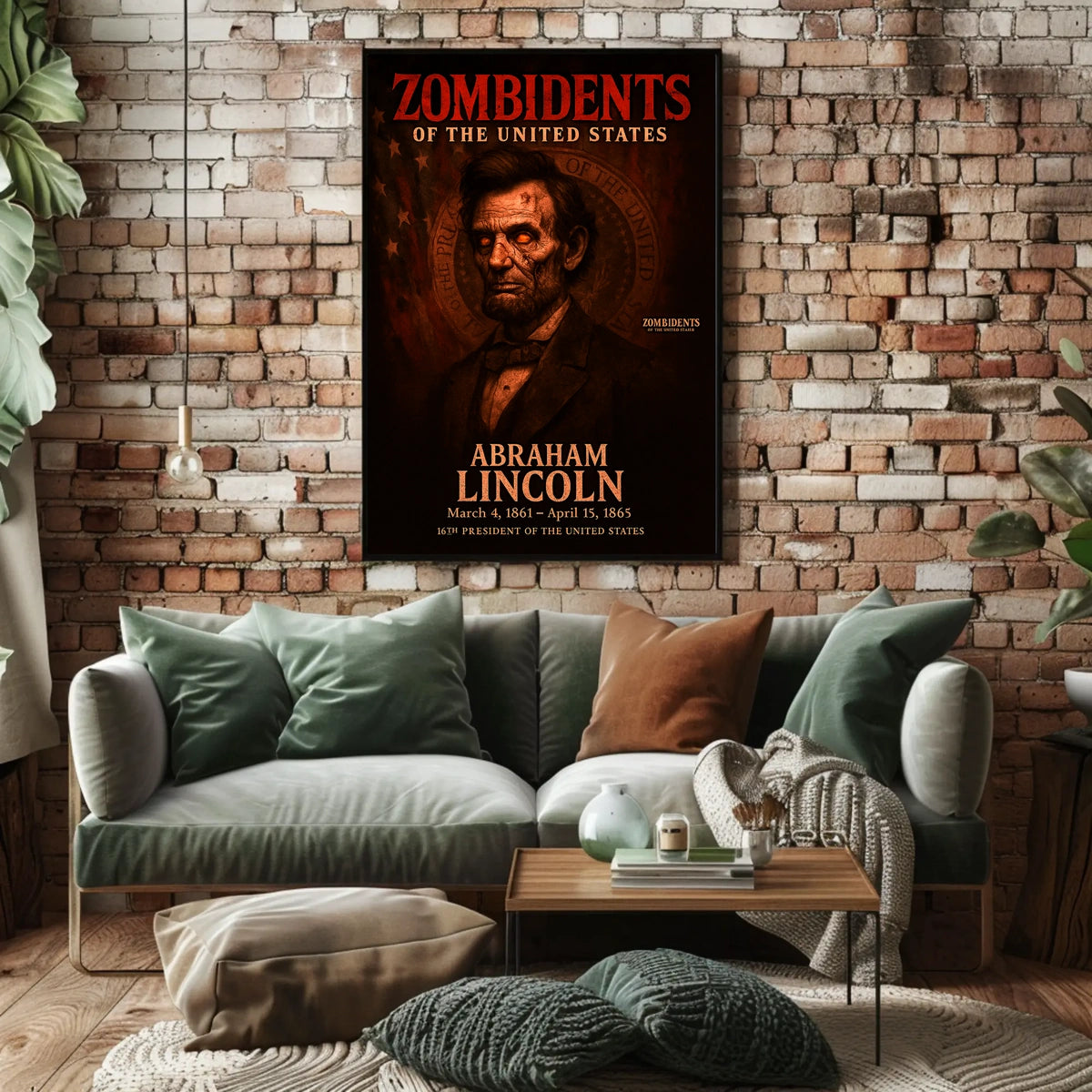 Abraham Lincoln 16th President of the United States Zombidents Poster Series