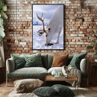 Majestic Reindeer In Snow Poster