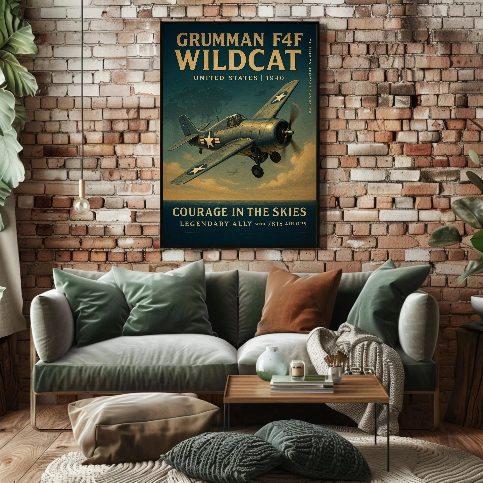 Grumman F4F Wildcat Tribute WWII Poster
