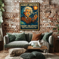 Einstein Relativity Curious Science Poster