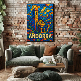 Andorra Vibrant Mosaic Poster