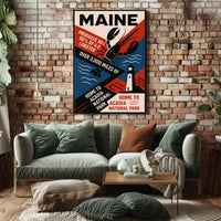 Maine The Lobster State Poster