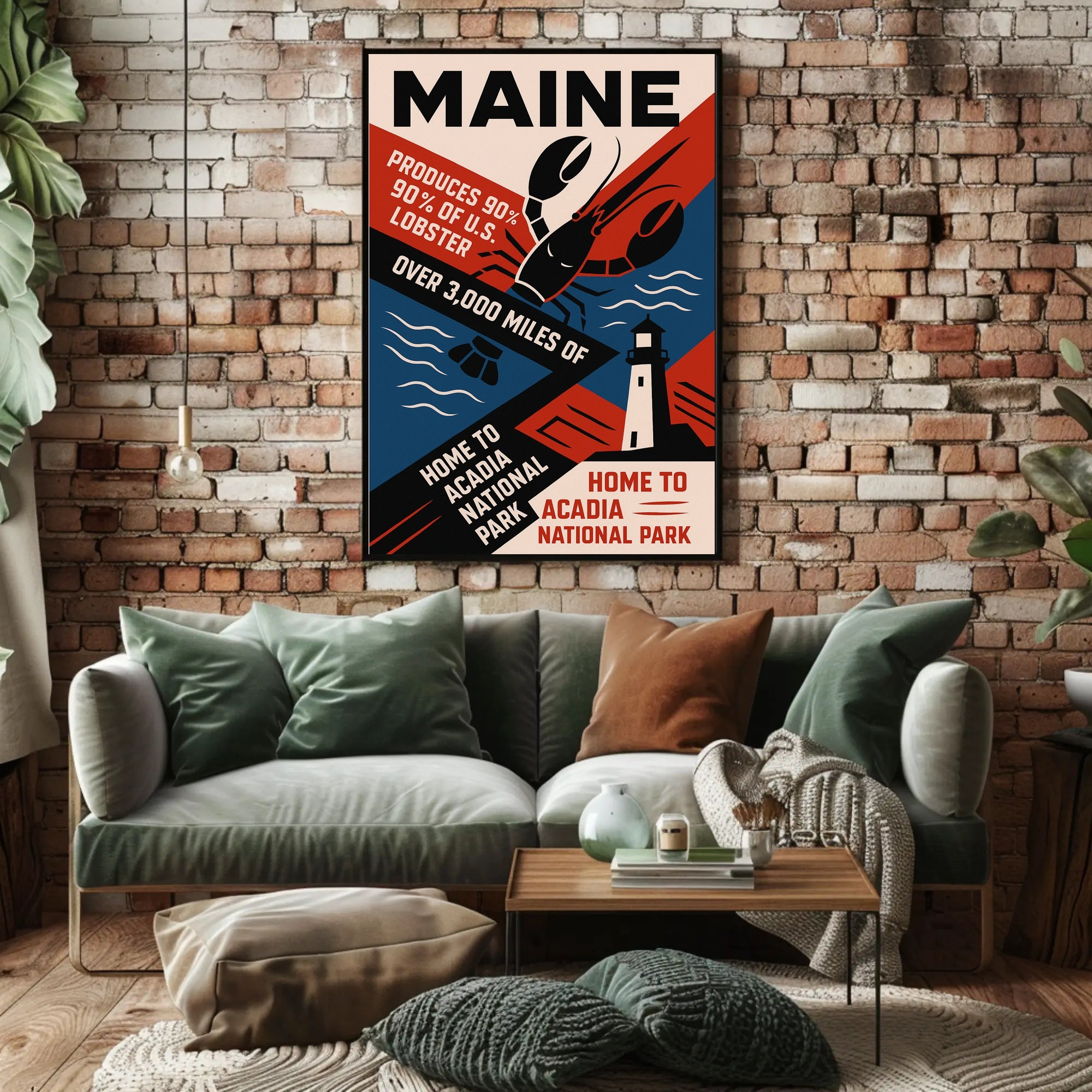 Maine The Lobster State Poster