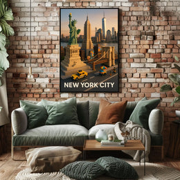 New York City Block Style Poster Abstract Wall Art