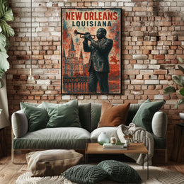 Jazz New Orleans Expressionism Nightlife Poster