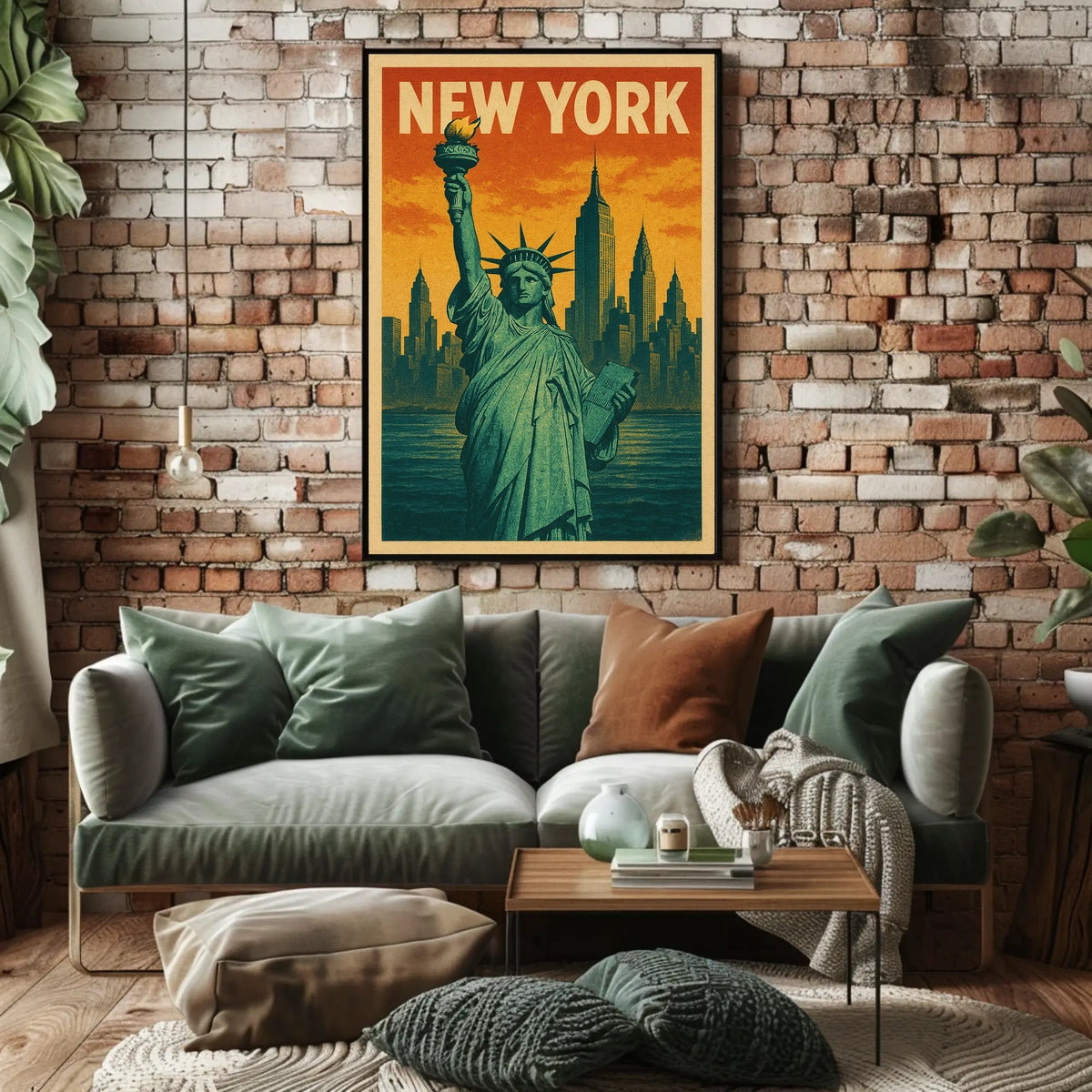 New York Skyline and the Statue of Liberty Poster