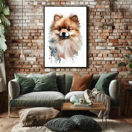 Pomeranian Watercolor Poster Wall Art Print