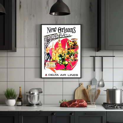 New Orleans Air Lines Travel Poster