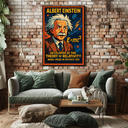 Albert Einstein Relativity Theory Vintage Science Educational Wall Art Gift Idea Poster