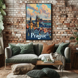 Prague Skyline Poster